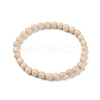 Natural Fossil Bead Stretch Bracelets X-BJEW-K212-A-015-1