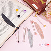 8Pcs 4 Colors Zinc Alloy Beadable Bookmarks AJEW-GO0002-15-4