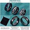 10Pcs Stainless Steel Grooved Finger Ring Settings STAS-UN0039-22D-5