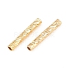 Brass Textured Tube Beads KK-H250-01A-G-2
