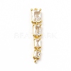 Brass Pave Cubic Zirconia Connector Charms KK-G458-01G-05-1