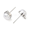 SHEGRACE Brass ABS Imitation Pearl Half Round Stud Earring Findings XGR0100P-119P-2