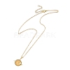 Natural Yellow Hematoid Quartz Copper Wire Wrapped Planet Pendant Brass Cable Chain Necklaces for Women NJEW-TA00260-03-3