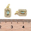 Brass Micro Pave Cubic Zirconia Charms KK-C051-11G-02-3