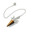 Natural Tiger Eye Cone Dowsing Pendulum Big Pendants G-C114-01P-16-2