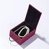Burlap and Velvet Pendant Necklace Boxes OBOX-D004-01-3