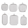 6Pcs 6 Styles 304 Stainless Steel Pendant Cabochon Settings STAS-TA0005-71P-4