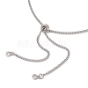 304 Stainless Steel Curb Chain Macrame Pouch Slider Necklace Making NJEW-JN05067-01-3