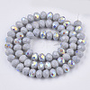 Opaque Spray Painted Glass Beads Strands X-EGLA-T021-001C-2
