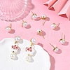 SHEGRACE Brass ABS Imitation Pearl Half Round Stud Earring Findings XGR0100G-119G-5