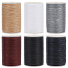 Olycraft 6 Rolls 6 Colors Round Waxed Polyester Thread String YC-OC0001-06-1