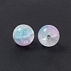 Frosted Crackle Glass Beads GLAA-P029-05-3