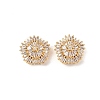 Brass Micro Pave Cubic Zirconia Beads KK-A259-11G-01-1