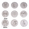 9Pcs 9 Styles 304 Stainless Steel Pendants FIND-SZ0001-009P-2