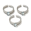 Natural Aquamarine Adjustable Rings RJEW-K269-12P-01-1