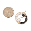 Natural Obsidian & Howlite Pendants PALLOY-JF03026-01-2