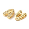 Rack Plating Brass Micro Pave Cubic Zirconia Slide Charms KK-C084-34G-A-2