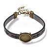 Hollow Cross PU Leather Bracelet Making MAK-I020-01C-1