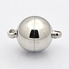 Tarnish Resistant Round 304 Stainless Steel Magnetic Clasps with Loops STAS-N014-01-16mm-1