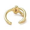 Rack Plating Brass Knot Open Cuff Rings for Women X-RJEW-Q777-02G-3