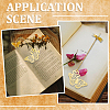 3Pcs 3 Styles Butterfly & Butterfly & Dragonfly Filigree Brass Bookmark with Chains AJEW-SC0002-93G-5