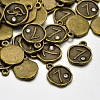 Antique Bronze Plated Alloy Rhinestone Charms ALRI-J153-07-NF-2