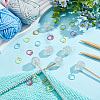Hexagon with Polka Dot Pattern Food Grade Eco-Friendly Silicone Knitting Needle Stoppers DIY-NB0010-70-3