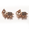 Brass Micro Pave Black Cubic Zirconia Lobster Claw Clasps ZIRC-I052-05-2