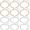  12Pcs 2 Style 304 Stainless Steel  Chain & Brass Cable Chain Bracelet Making AJEW-NB0003-26-1