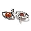 Dyed & Heated Natural Red Agate Pendants G-G147-07AS-07-2