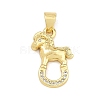 Brass Micro Pave Clear Cubic Zirconia Pendants KK-C265-01B-G-1