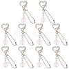 10Pcs Alloy Glass & 304 Stainless Steel Pendant Decorations HJEW-YW00532-1