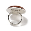 Natural Red Jasper Round Adjustable Rings RJEW-K371-09S-24-4