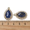 Natural Lapis Lazuli Faceted Teardrop Pendants G-I375-01G-15-3