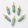 Natural Green Aventurine Double Terminated Pointed Pendants G-G902-B16-4