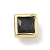 Square Brass Micro Pave Cubic Zirconia Cabochons KK-P345-13G-E04-1