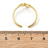 Heart 304 Stainless Steel Open Cuff Rings RJEW-R014-03G-01-5