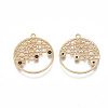 Brass Filigree Pendants KK-T038-345G-02-2