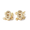 Rack Plating Brass Micro Pave Clear Cubic Zirconia Box Clasps KK-E073-03G-1