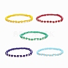 Glass & Brass Beaded Stretch Bracelet for Women BJEW-JB08512-1