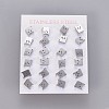 Tarnish Resistant 304 Stainless Steel Kitten Stud Earrings EJEW-F227-15P-3