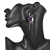 Natural Amethyst Chips Drop Earrings EJEW-TA00817-02-2