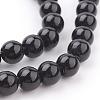 Black Glass Pearl Round Loose Beads For Jewelry Necklace Craft Making X-HY-6D-B20-3