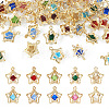 50Pcs 10 Colors Rhinestone Pendants IFIN-TA0001-53-2