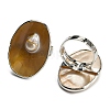 Freshwater Shell with Pearl Adjustable Finger Rings for Girl Women AJEW-Z010-03-3