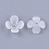 4-Petal Transparent Acrylic Bead Caps FACR-T001-09-2