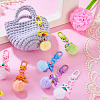 7Pcs 7 Colors PU Leather Pompom Ball Pendant Decorations HJEW-TA0001-44-8