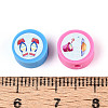 Printed Handmade Polymer Clay Beads CLAY-T022-12I-3