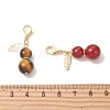 Gourd Natural Carnelian & Rose Quartz & Green Aventurine & Tiger Eye & Amethyst Pendant Decorations HJEW-TA00456-2