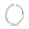 SHEGRACE Simple Design Rhodium Plated 925 Sterling Silver Cuff Rings JR109A-3